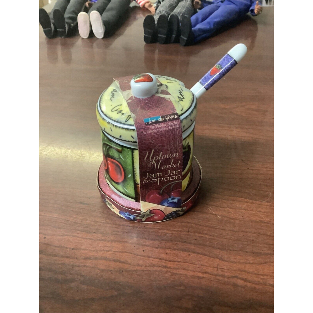 Jam Jelly Jar Lid Spoon Cherries Strawberries Blueberries Lemon Blackberries New